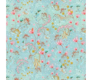 Bio Jersey Lillestoff - Meeresgarten blau